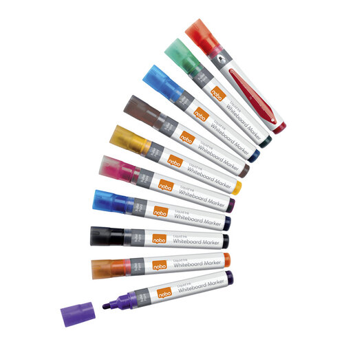 Nobo Marqueur tableau blanc Nobo Liquid Ink ogive 3mm assorti 10 pièces