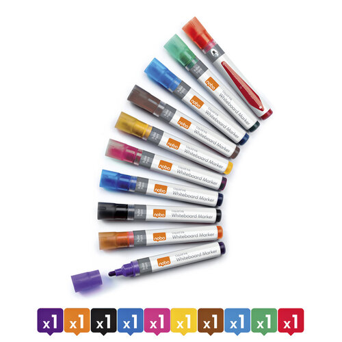 Nobo Marqueur tableau blanc Nobo Liquid Ink ogive 3mm assorti 10 pièces