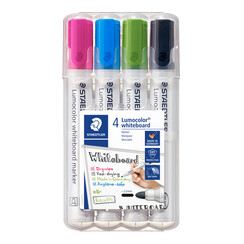 Feutre tableau blanc Staedtler Lumocolor 351 assorti set 4 couleurs fun