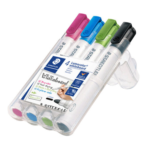 Staedtler Whiteboardmarker Staedtler Lumocolor 351 set à 4 stuks fun assorti