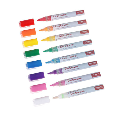 Europel Krijtstift Europel watervast 3-6mm assorti etui 8 stuks