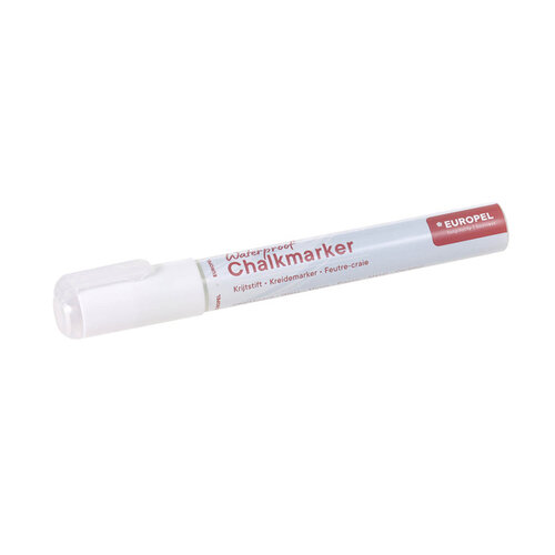 Europel Krijtstift Europel watervast 3-6mm wit blister 1 stuk