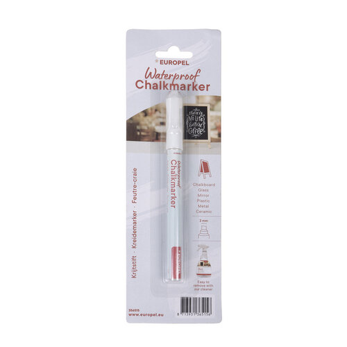 Europel Krijtstift Europel watervast 1-3mm wit blister 1 stuk