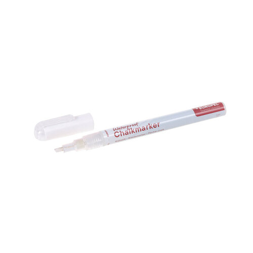 Europel Krijtstift Europel watervast 1-3mm wit blister 1 stuk