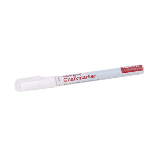 Europel Krijtstift Europel watervast 1-3mm wit blister 1 stuk