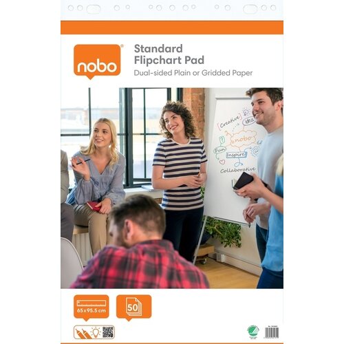 Nobo Papier chevalet de conférence Nobo Standard 65x95cm double face à plat 50 feuilles