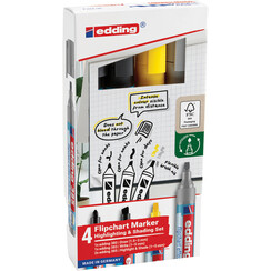 Marqueur chevalet edding 385 incl 380-383 assorti 4 pièces