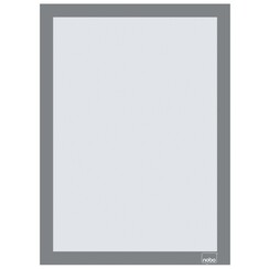 Porte-affiche Nobo magnétique autocollant A4 argent 2 pièces