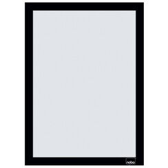 Porte-affiche Nobo magnétique autocollant A4 noir 2 pièces