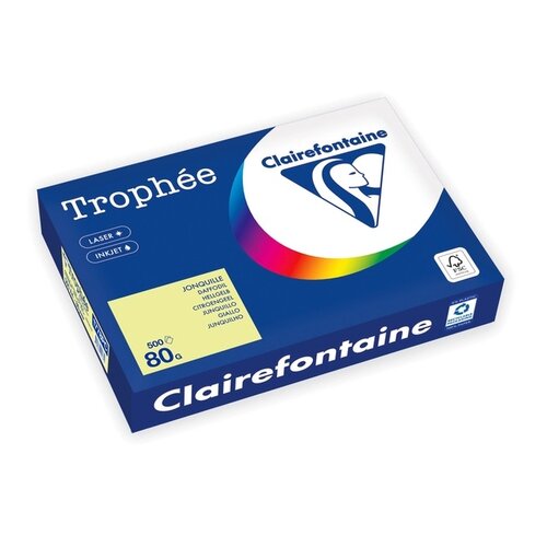 Trophee Kopieerpapier Trophée A4 80gr citroengeel 500 vel