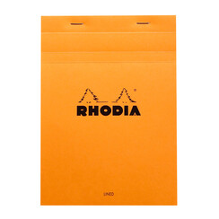 Schrijfblok Rhodia A5 lijn 80 vel 80gr met kantlijn oranje