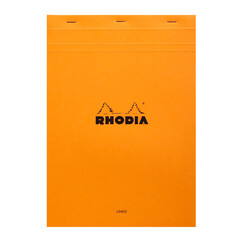 Bloc Rhodia A4 ligné + marge 80 feuilles 80g orange