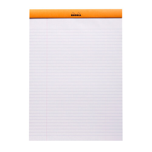Rhodia Bloc Rhodia A4 ligné + marge 80 feuilles 80g orange