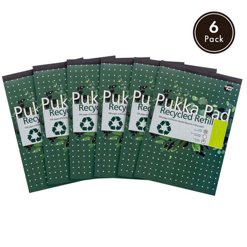 Pukka Pad Schrijfblok Pukka Pad Recycled A4 lijn 4-gaats 100 vel 80gr