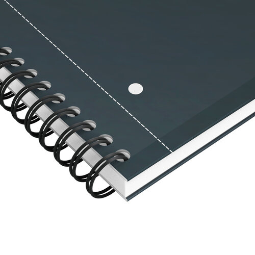 Oxford Cahier à spirale Oxford International Notebook A4+ ligné noir