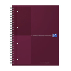 Cahier à spirale Oxford International Notebook A4+ ligné rouge