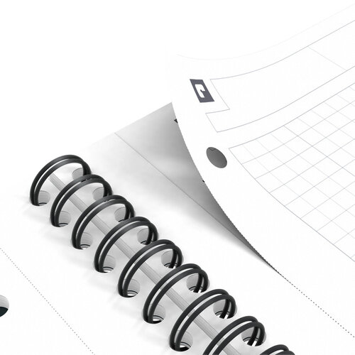 Oxford Cahier à spirale Oxford International Notebook A4+ carreau 5x5mm noir