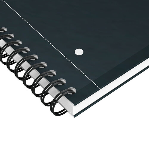 Oxford Cahier à spirale Oxford International Notebook A4+ carreau 5x5mm noir