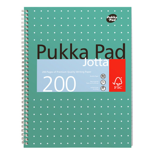 Pukka Pad Bloc-notes Pukka Pad Jotta A4 ligné 4 perforations 200 pages 80g vert