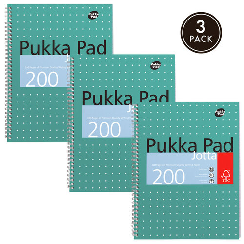 Pukka Pad Collegeblok Pukka Pad Jotta A4 lijn 4-gaats 200 pagina's 80gr groen