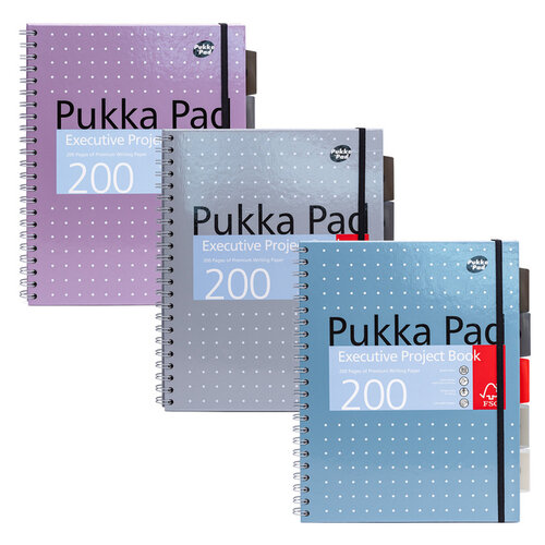 Pukka Pad Carnet de projets Pukka Pad Metallic Executive A4 ligné 5 intercalaires 200 pages 80g assorti