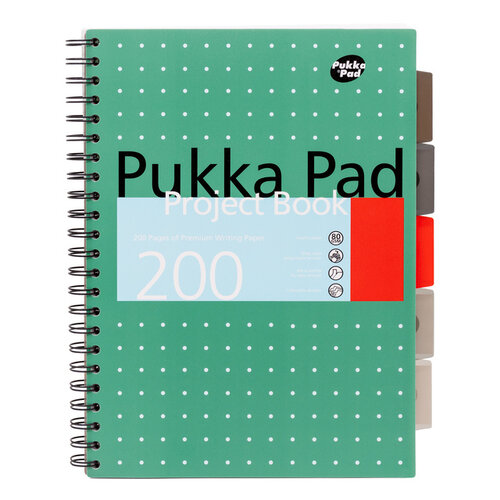 Pukka Pad Projectboek Pukka Pad Metallic A4 lijn 5-tabs 200 pagina's 80gr groen