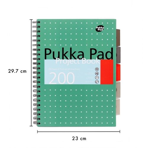 Pukka Pad Projectboek Pukka Pad Metallic A4 lijn 5-tabs 200 pagina's 80gr groen