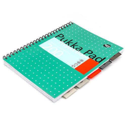 Pukka Pad Projectboek Pukka Pad Metallic A4 lijn 5-tabs 200 pagina's 80gr groen