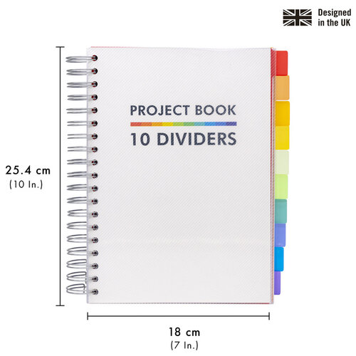 Pukka Pad Carnet de projets Pukka Pad White B5 ligné 10 intercalaires 400 pages 80g