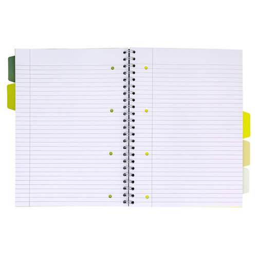 Pukka Pad Carnet de projets Pukka Pad Recycled A4 ligné 5 intercalaires 4 perf 200 pages 80g vert