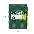 Pukka Pad Projectboek Pukka Pad Recycled B5 lijn 4-tabs 200 pagina's 80gr groen