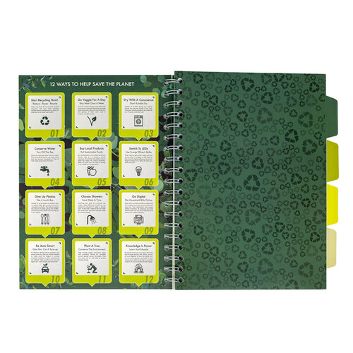 Pukka Pad Carnet de projets Pukka Pad Recycled B5 ligné 4 intercalaires 200 pages 80g vert