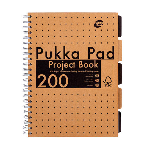 Pukka Pad Carnet de projets Pukka Pad Kraft A4 ligné 5 intercalaires 200 pages 80g