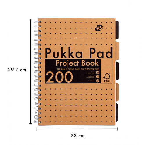 Pukka Pad Projectboek Pukka Pad Kraft A4 lijn 5-tabs 200 pagina's 80gr
