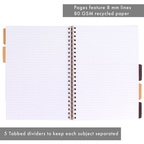 Pukka Pad Projectboek Pukka Pad Kraft A4 lijn 5-tabs 200 pagina's 80gr