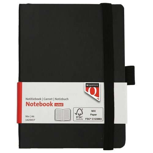 Quantore Carnet de notes Quantore A6 flex ligné 192 pages 80g noir
