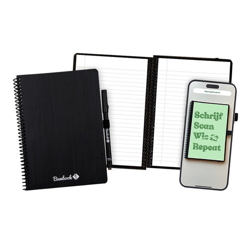 Bambook Notitieboek Bambook Original zwart A5 lijn 40 pagina's uitwisbaar