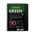 Rhodia Cahier de notes Rhodia Greenbook A5 ligné 6 perforations 180 pages 90g noir