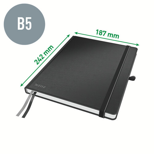 Leitz Cahier Leitz Complete 187x242mm ligné 160 pages 100g noir