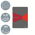 Leitz Notitieboek Leitz Office A5 lijn 180 pagina's 80gr grijs rood