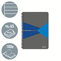 Leitz Notitieboek Leitz Office A5 lijn 180 pagina's 80gr grijs blauw