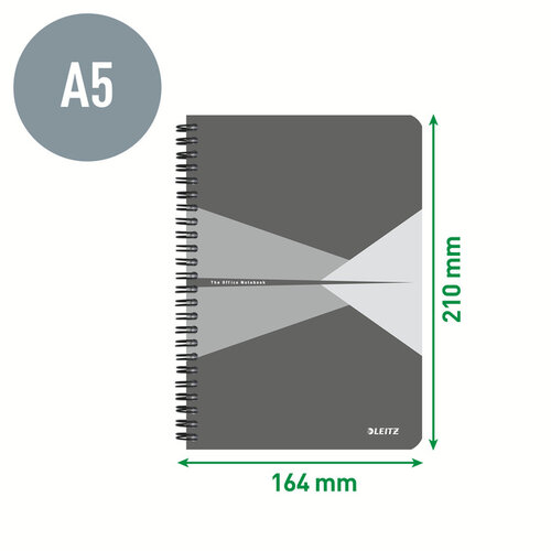 Leitz Cahier Leitz Office A5 ligné 180 pages 80g gris bleu