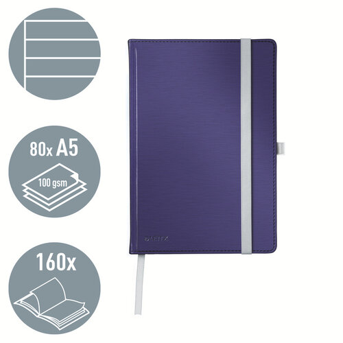 Leitz Carnet de notes Leitz Style A5 ligné 160 pages 100g bleu