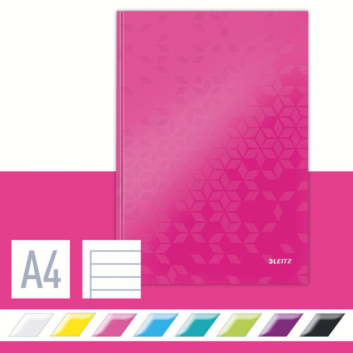 Leitz Cahier Leitz WOW A4 ligné 160 pages 90g rose