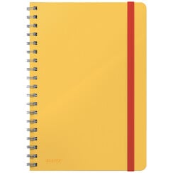 Notitieboek Leitz Cosy B5 160blz 100gr spiraal lijn geel