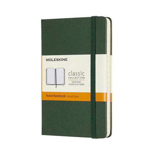 Moleskine Carnet Moleskine Pocket 90x140mm ligné couverture rigide vert myrte