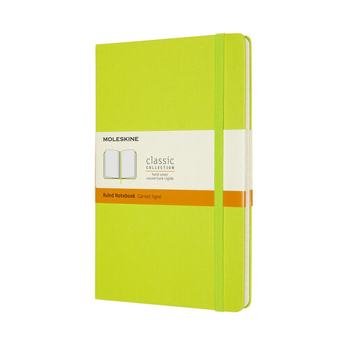 Moleskine Carnet Moleskine large 130x210mm ligné couverture rigide vert citron