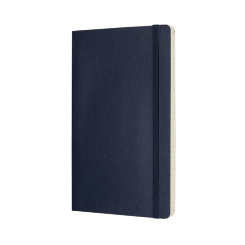 Moleskine Carnet Moleskine large 130x210mm ligné couverture souple bleu saphir