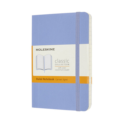 Moleskine Carnet Moleskine Pocket 90x140mm ligné couverture souple bleu hortensia