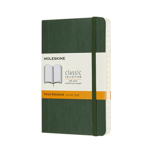 Moleskine Carnet Moleskine Pocket 90x140mm ligné couverture souple vert myrte